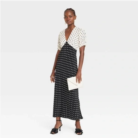 a new day Black and White Polka Dot Maxi Dress - Picture 1 of 5